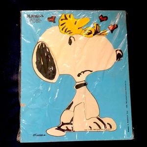 GOOD GRIEF SNOOPY & WOODSTOCK PLAYSKOOL WOODEN PUZZLE PEANUTS